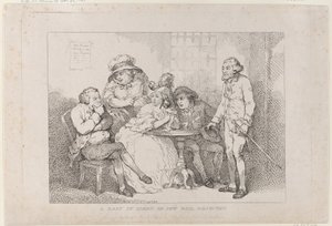 En kvinna i limbo, eller: Begäran om borgen för juden avslagen av Thomas Rowlandson