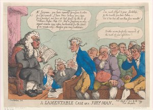 A Lamentable Case of a Jury-Man, 10 mars 1815., 10 mars 1815. av Thomas Rowlandson
