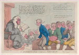 A Lamentable Case of a Jury-Man, 10 mars 1815., 10 mars 1815. av Thomas Rowlandson