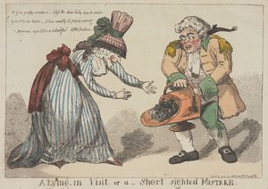 Ett besök hos den nyblivna mamman – eller ett kortsiktigt misstag av Thomas Rowlandson