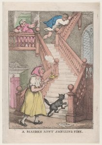 A Maiden Aunt Smelling Fire, 4 maj 1806., 4 maj 1806. av Thomas Rowlandson