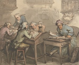 En köpmans kontor av Thomas Rowlandson