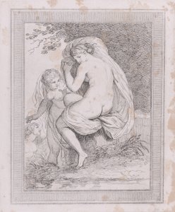 En nymf som torkar sig, 1790-99., 1790-99. av Thomas Rowlandson