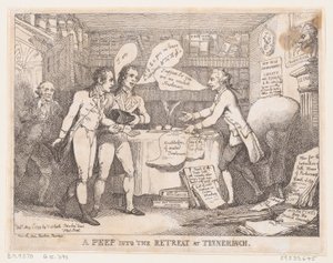 A Peep into the Retreat vid Tinnechurch United Irish, 1 maj 1799., 1 maj 1799. av Thomas Rowlandson
