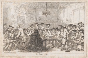 En tryckt försäljning – en nattauktion, 1788., 1788. av Thomas Rowlandson