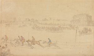 Ett lopp på Knavesmire i York av Thomas Rowlandson