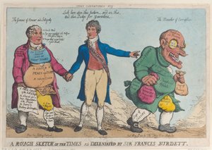 A Rough Sketch of the Times såsom delenierats av Sir Francis Burdett, 1810., 1810. av Thomas Rowlandson