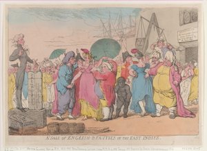 A Sale of English-Beauties in the East Indies, [10 maj 1811], nytryck., [10 maj 1811], nytryck. av Thomas Rowlandson