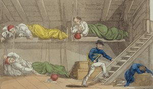 En scen i kanalen, från Stormästaren, eller Qui Hi-äventyr? i Hindostan. A Hudibras Poem in Eight Cantos by Quiz, av William Combe (1741-1823) publicerad av Thomas Tegg, London, 1815 (aqua) av Thomas Rowlandson