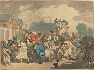 En storm i Hyde Park av Thomas Rowlandson