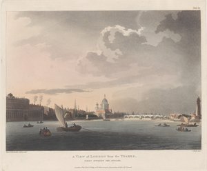 En utsikt över London från Themsen, 1 november 1809., 1 november 1809 av Thomas Rowlandson