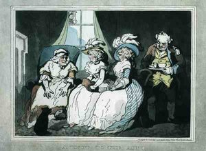 "Ett besök hos tanten", aquatinted av Francis Jukes (1747-1812), pub. av E. Jackson av Thomas Rowlandson