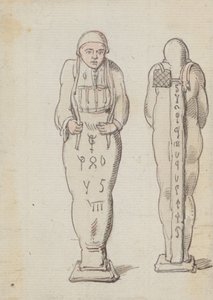 En mumie, framifrån och bakifrån av Thomas Rowlandson