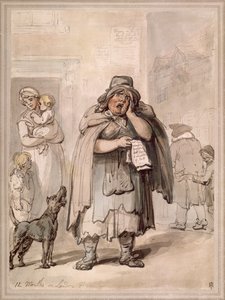 En gatuförsäljare i ett gathörn, London av Thomas Rowlandson