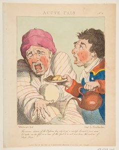 Acute Pain Le Brun Travested, eller Caricatures of the Passions, 21 januari 1800. av Thomas Rowlandson