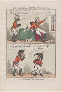 Allt för kärlek eller en scen i Weymouth, An Unexpected Meeting, 26 februari 1809., 26 februari 1809. av Thomas Rowlandson