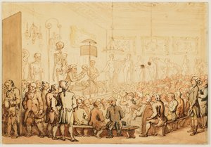 En föreläsning om anatomi vid Kungliga Konstakademien av Thomas Rowlandson