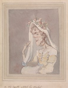 En gammal kokett överträffade hennes marknad av Thomas Rowlandson