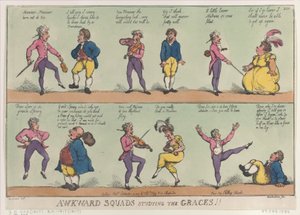 Awkward Squads Studying the Graces!!, 29 augusti 1809., 29 augusti 1809. av Thomas Rowlandson