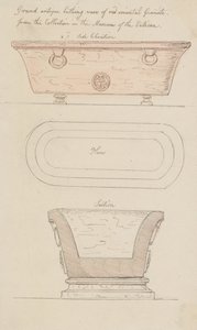 Badvas av röd granit, Vatikanen av Thomas Rowlandson