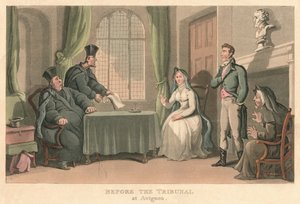 Inför tribunalen i Avignon, 1818, 1821 av Thomas Rowlandson