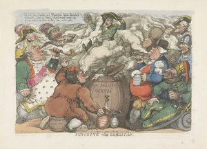 Gasning av Korsikanen, 1813 Funcking the Corsican (titel på objekt) av Thomas Rowlandson
