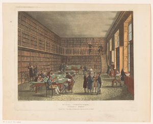 Library of the Royal Institution i London Royal Institution, Albemarle Street (titel på objektet) av Thomas Rowlandson