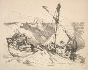 Båt i en storm på havet, 1784-88. av Thomas Rowlandson