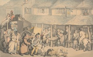 Bodmin Cornwall: The Arrival of the Stage-Coach av Thomas Rowlandson