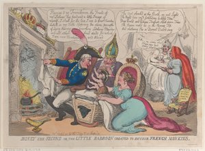 Boney den andra eller den lilla babianen skapad för att sluka franska apor, 9 april..., 9 april 1811. av Thomas Rowlandson