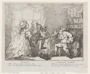 Bozzy och Madame Piozzi Frontispice, Bozzy och Piozzi av Peter Pindar, 1780-86., 1780-86. av Thomas Rowlandson