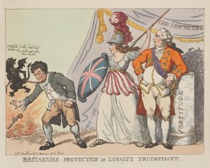 ”Britanniens skydd”, eller ”Lojalitetens triumf” av Thomas Rowlandson