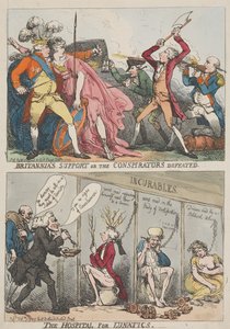 Antingen Britannias stöd eller konspiratörernas nederlag – Sjukhuset för sinnessjuka av Thomas Rowlandson