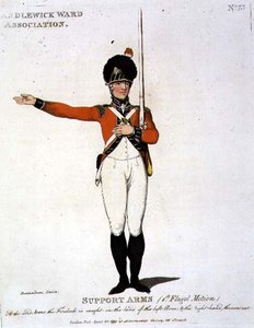 Candlewick Ward Association, platta 73 från "Loyal Volunteers of London and Environs". av Thomas Rowlandson