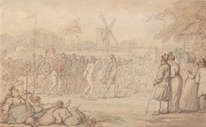 Kapten Barclays rallytävling – Målgången av Thomas Rowlandson