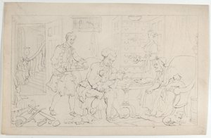 Childhood: The First Tutor, från The Dance of Life, 1 september 1817, 1 september 1817. av Thomas Rowlandson