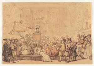 Christies auktionssal, Pall Mall av Thomas Rowlandson