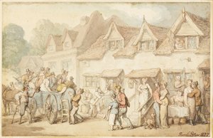 Coach som byter hästar av Thomas Rowlandson