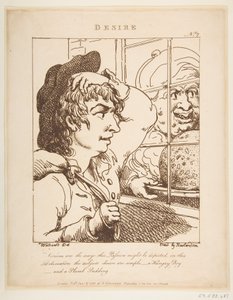Desire Le Brun Travested, eller Caricatures of the Passions, 20 januari 1800. av Thomas Rowlandson