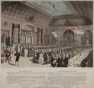 Middag för att fira Hollands frigörelse från Frankrike, City of London Tavern, Bishopsgate, 1814 (akvatint) av Thomas Rowlandson