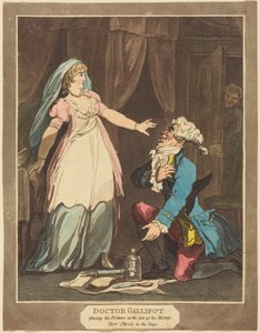 Doktor Gallipot lägger sin förmögenhet vid sin älskades fötter av Thomas Rowlandson