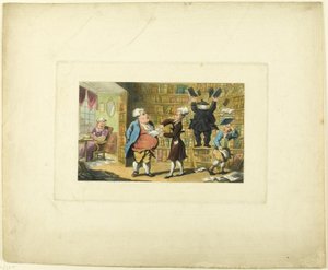 Doctor Syntax and the Book Seller, från The Tour of Doctor Syntax av Thomas Rowlandson