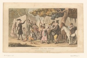 Doktor Syntax i ett romskläger av Thomas Rowlandson