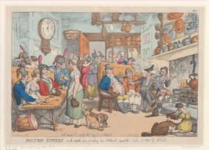 Doctor Syntax, mitt i en rykande het politisk gräl, Wishes to Whe..., 31 augusti 1813. av Thomas Rowlandson