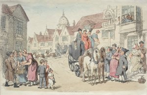 Dolphins Inn: Greenwich och Woolwich Coaches av Thomas Rowlandson