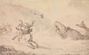 Dr Syntax skrämd av en val av Thomas Rowlandson