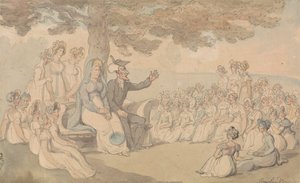 Dr. Syntax besöker en internatskola för unga damer av Thomas Rowlandson