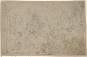 Dr. Syntax och de pensionerade rävjägarna av Thomas Rowlandson