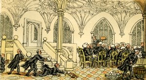 "Dr Syntax underhöll på college" av Thomas Rowlandson