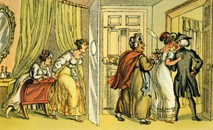"Dr Syntax i fel logihus" av Thomas Rowlandson